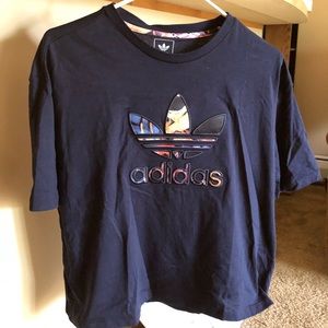 Never worn! Navy adidas crop top